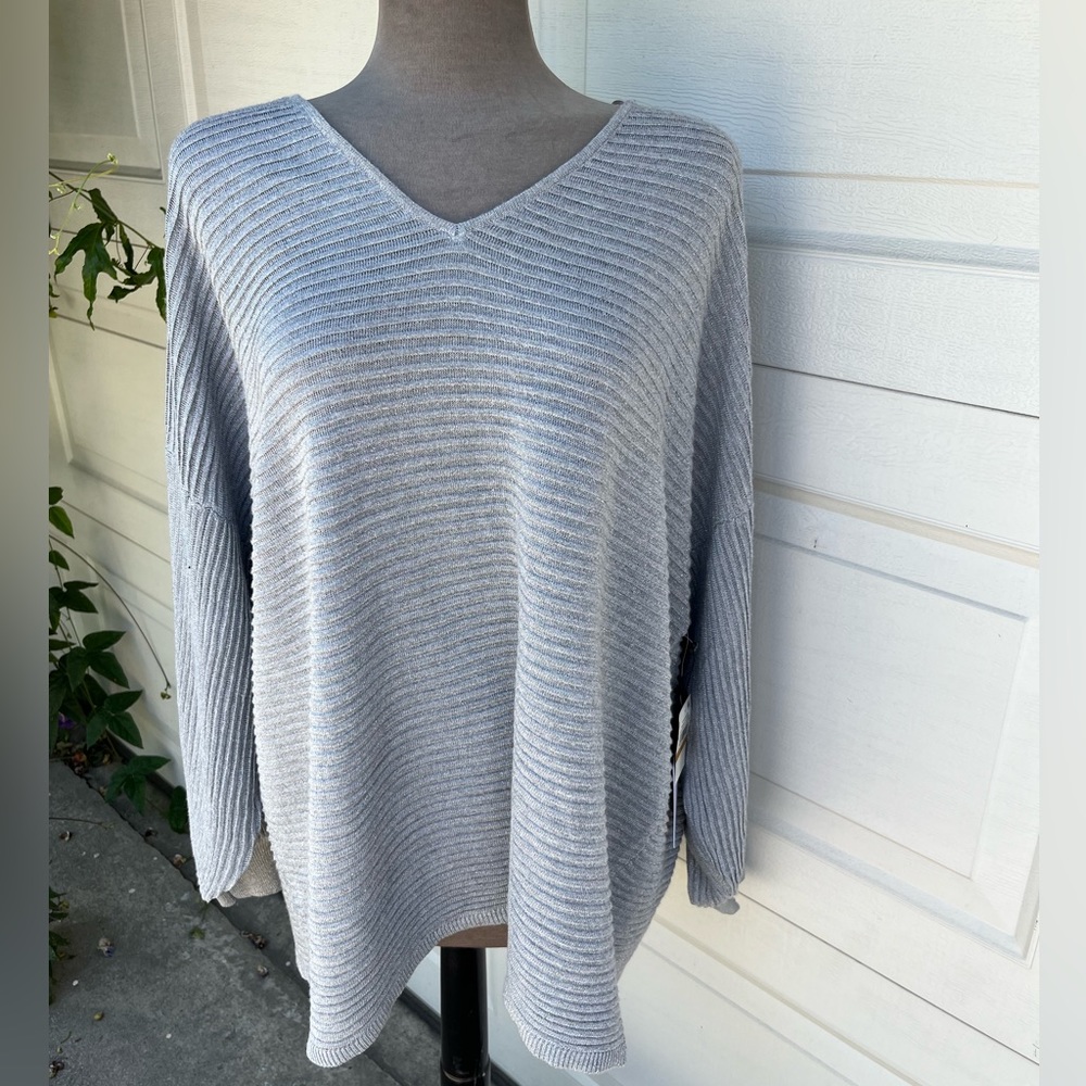 Women's state  sweater grey metallic plus size 3X NWT